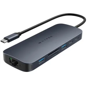 Comparateur de prix : Targus Hub USB-C HyperDrive 10 en 1 Ecosmart Génération 2 140 W PD 3.1 Bleu Argent