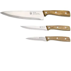 Bergner - Lot de 3 Couteaux de cuisine Noia San Ignacio marrons OS