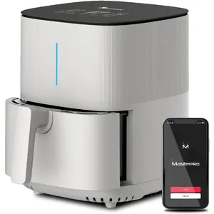 MasterPRO BY CARLO CRACCO - Friteuse à air 1500W 5L - 12 Programmes - Contrôle tactile LED - Contrôle App - Revêtement antiadhésif - Couleur BlancVendu paramazon