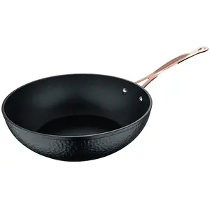 Bergner - Wok noir mat - D.28x7,8cm OS pas cher
