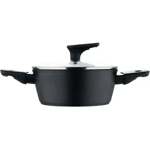 Bergner - Cocotte basse avec couvercle noire - D.20cm OSVendu paramazon