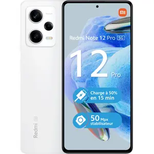 Comparateur de prix : Xiaomi Redmi Note 12 Pro 5G 16,9 cm (6.67") Double SIM Android 12 USB Type-C 6 Go 128 Go 5000 mAh Blanc