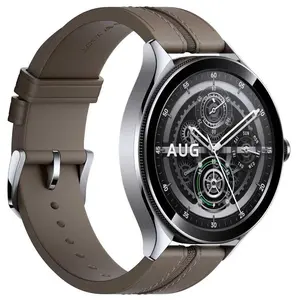 Comparateur de prix : Xiaomi Watch 2 Pro 46 mm argent avec bracelet cuir marron [Wi-Fi + 4G]