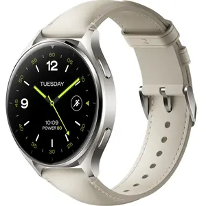 Comparateur de prix : Xiaomi Boîtier Gris Titan Watch 2 avec Bracelet en Cuir Blanc