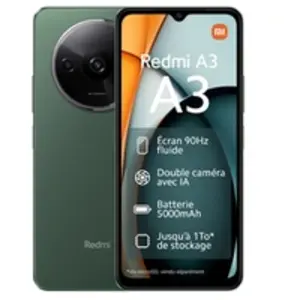 Comparateur de prix : Xiaomi Redmi A3 17 cm (6.71") Double SIM Android 14 4G USB Type-C 3 Go 64 Go 5000 mAh Vert