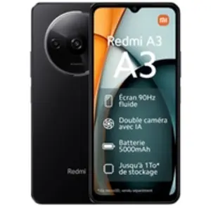 Comparateur de prix : Xiaomi Redmi A3 17 cm (6.71") Double SIM Android 14 4G USB Type-C 3 Go 64 Go 5000 mAh Noir
