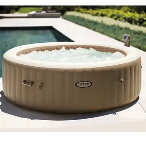 Pure spa 6 places rond - bulles, système anti-tartre INTEX pas cher