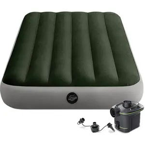 Comparateur de prix : INTEX Matelas prestige downy 1 place large avec gonfleur inclus Fiber-Tech