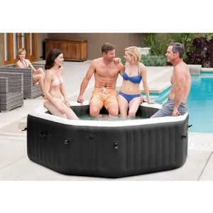 Comparateur de prix : Spa gonflable PureSpa Carbone octogonal Bulles et Jets 4 places - Intex