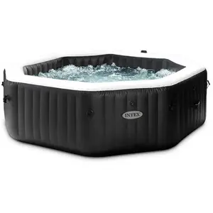 Spa gonflable PureSpa Carbone octogonal Bulles et Jets 6 places - Intex TU pas cher
