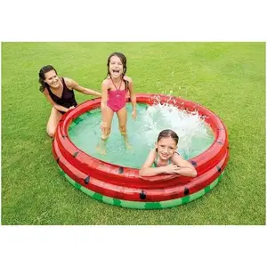 Pataugeoire gonflable - INTEX - Pastèque - 168 x 38cm - Vinyle - 581L pas cher