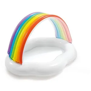 Comparateur de prix : Intex Piscinette pataugeoire gonflable Arc-en-ciel - L. 142 x H. 13 cm - Blanc TU