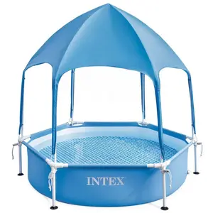 Comparateur de prix : Intex Piscine Hors-sol Ronde Avec Abri Acier 183cm 700 litres