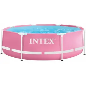 Comparateur de prix : Piscine Démontable Intex Metal Frame 28290NP Rose 244 x 74 x 244 cm