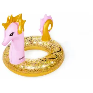 Bestway Bouée Gonflable Hipppocampe A Paillettes, 115 X 104 Cm, 10 Ans Et +
