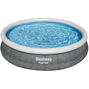 Comparateur de prix : Bestway Piscine Gonflable Ronde Fast Set Rattan Ø 366x76 Cm