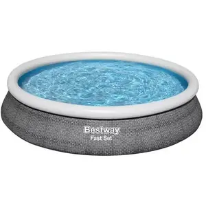 Comparateur de prix : Bestway Piscine Gonflable Ronde 57313 Fast Set Rattan Ø457x84cm