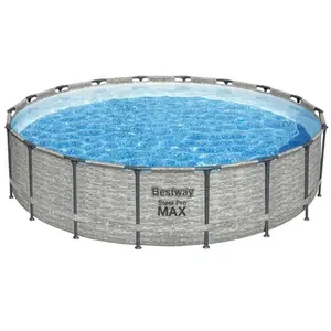 Comparateur de prix : Bestway Piscine tubulaire ronde steel pro max Ø 5.49 x h.1.22 m - effet pierre