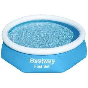 Comparateur de prix : Bestway - Fast Set - Piscine gonflable avec pompe de filtration - 244x61 cm - Ronde