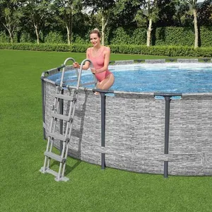 Comparateur de prix : BESTWAY Echelle de sécurité 2 x 4 marches pour piscine hauteur 122 cm