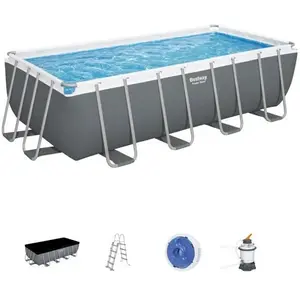 Bestway Piscine HS Power Steel 488 x 244 x 122 cm, filtre à sable, bâche, éch