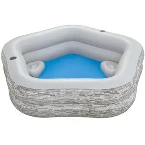 Comparateur de prix : Bestway piscine gonflable familiale 213x206x53 cm +6 ans jardin 54423