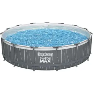 Comparateur de prix : Bestway Piscine HS ronde Steel Pro Max, 457x107cm, FAC, Ech, bache, LED