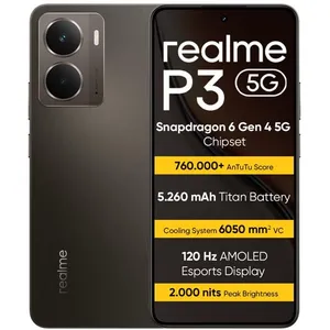 Comparateur de prix : realme P3 5G Smartphone 12+512 GB Batterie Titan de 5260mAh Charge rap...