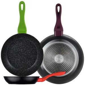 San Ignacio Set de 3 poêles en aluminium forgé Lot de 3 poêles vert pas cher
