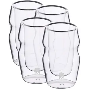 MasterPRO Mixology - Jeu de 4 verres à liqueur 50ml - Fabriqués en Borosilicate double paroi - Finition transparente - Convient de -20º à 200º - Lavable au lave-vaisselle