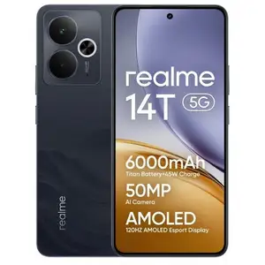 Comparateur de prix : realme 14T 16,9 cm (6.67") Android 15 5G 8 Go 256 Go 6000 mAh Noir