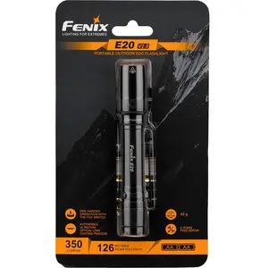 Lampe de poche - FENIX - E20 V2.0 - 350 Lumens - Portée 126m - 2 piles AA