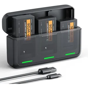 K&F Concept Kit 3 batteries NP-W126S avec chargeur rapide Nouveauté