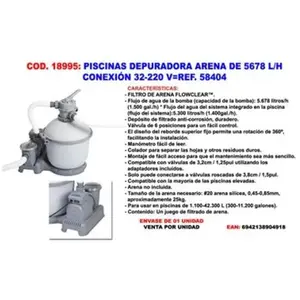 Bestway 58497 Filtre à sable 5,678 m3/h, pompe 230 W, pré-filtre Blanc pas cher