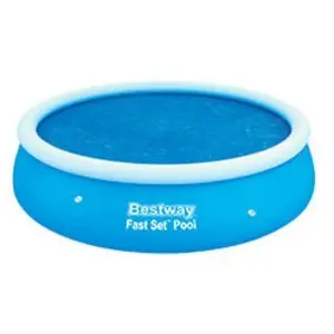 Comparateur de prix : Bâche solaire pour piscine ronde 244cm - Bestway - Diamètre 210cm - Bleu