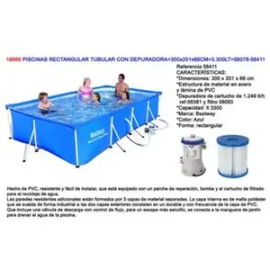 Bestway Piscine hors sol tubulaire Steel Pro avec filtre à cartouche pas cher