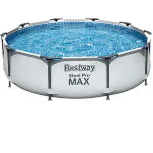 Piscine tubulaire ronde grise steel pro max Ø3.05 x h.0.76m BESTWAYVendu pardarty