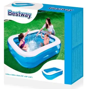 Comparateur de prix : Bestway Piscine gonflable rectangulaire 201x150x51cm.