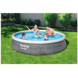 Comparateur de prix : Bestway Piscine Gonflable Ronde Fast Set Rattan 396x84 Cm