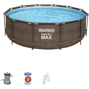 Piscine Hors-Sol Tubulaire Bestway Steel Pro Max Design Rotin 366x100 ...