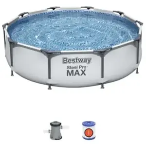 Comparateur de prix : Piscine tubulaire ronde Bestway Steel Pro Max ø3,05 x h.0,76 m
