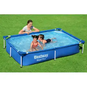 Comparateur de prix : Bestway Piscine hors sol rectangle Steel Pro(tm) 221 x 150 x 43 cm bleu clair
