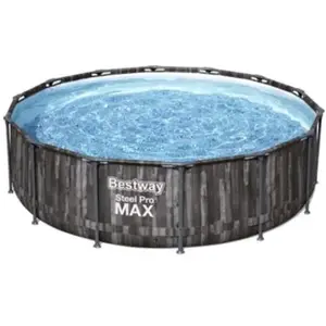 Comparateur de prix : Bestway Piscine hors sol ronde Steel Pro Max décor bois 427 x 107 cm