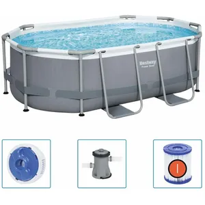 Bestway Piscine hors sol Power Steel Ovale 305x200x84 cm TU pas cher