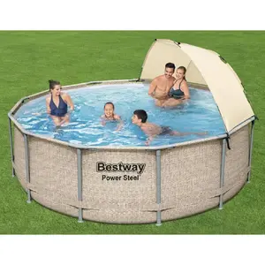 Bestway Bestway Ensemble de piscine avec auvent Power Steel 396x107 cm