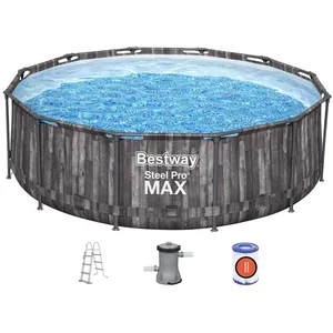 Comparateur de prix : Piscine tubulaire effet bois ronde Bestway Steel Pro Max ø3,66 x h.1 m