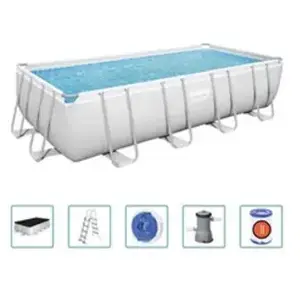 Bestway Ensemble de piscine Power Steel Rectangulaire 488x244x122 cm pas cher