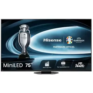 Hisense 75U8NQ (189 cm (75 Zoll), Schwarz, UltraHD/4K, Mini-LED, 144-Hz-Gamin pas cher