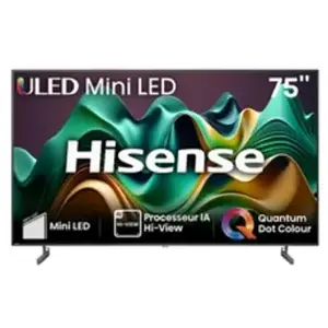 Comparateur de prix : TV Mini Led QLED Hisense 75U6NQ 189 cm 4K UHD 2024 Gris anthracite