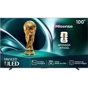 Comparateur de prix : Hisense 100U7QTUK MiniLED 144 Hz Smart TV AI avec libre (modèle 2025)